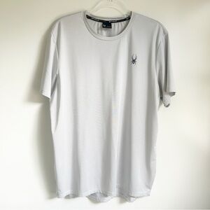 Spyder Active | Men’s Gray & White Striped Short Sleeve Casual Tee